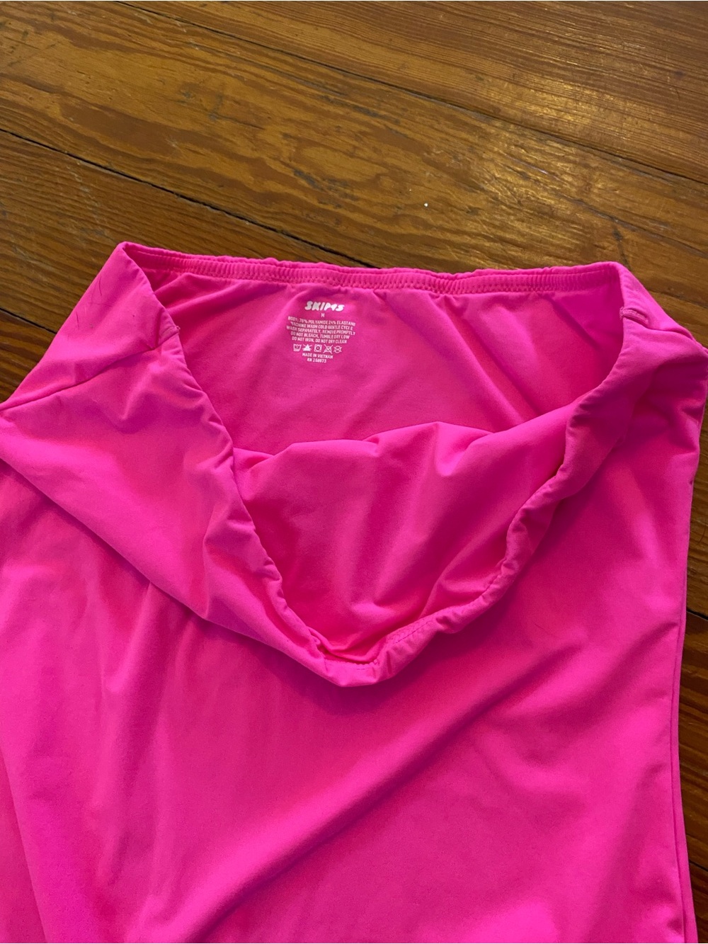SKIMS Neon Hot Pink Strapless Tube Maxi Dress Bodycon M - Picture 8 of 12